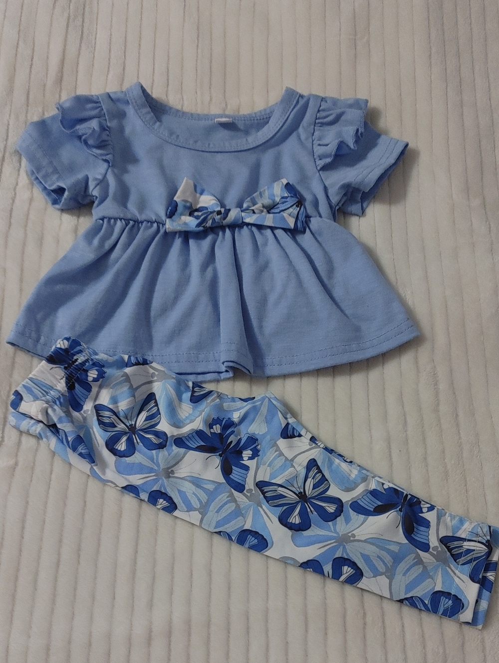 Baby Girl Blue Butterfly Matching Set